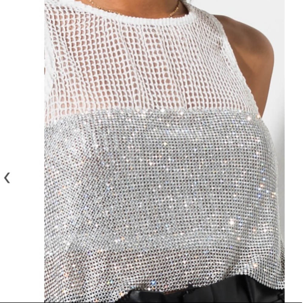 Akira White Rhinestone Top - Picture 4 of 4